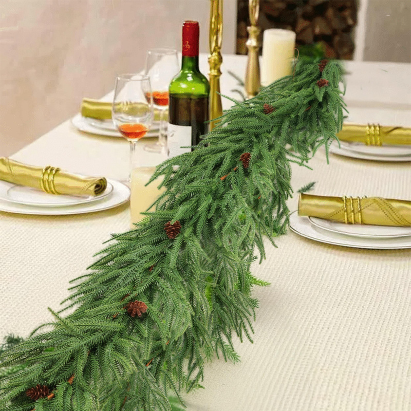 Rattan Plant Basket - 高品質な人工観葉植物、クリスマスツリー、ガーランド、リース、室内装飾、屋外庭用、長い松の木、ラタン製ハンギングオーナメント。
