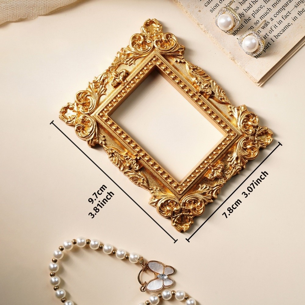 Bamboo Photo Frame - ヴィンテージゴールドDIYシャドウボックスフレームDIY 3Dメモリーディスプレイフレームミニフォトフレーム写真撮影背景装飾