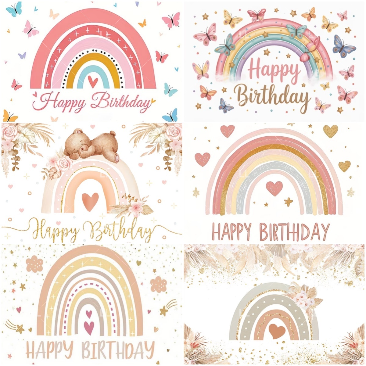 Pampas Grass Decor - ボヘミアン風の虹色の背景幕。男の子と女の子の誕生日パーティー用品、パンパスグラス、太陽の光をイメージした写真撮影用背景、初めての洗礼式の装飾、小道具。