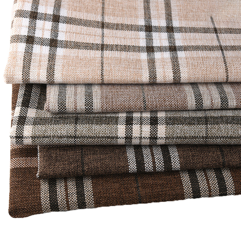 Linen Table Runner - ソファ生地 厚手の粗いリネン生地 模造リネン 手作り生地 古風なラフな格子柄テーブルクロス リネン生地