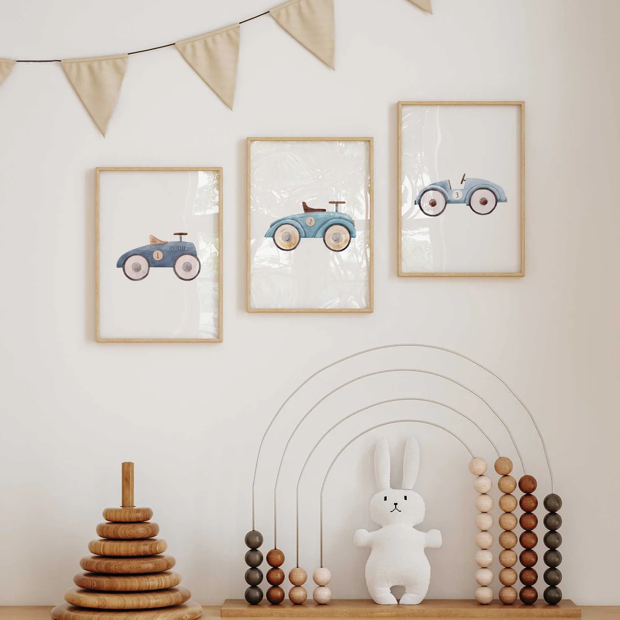 3 個漫画ヴィンテージレースカー壁アートプリントキャンバス絵 - Home Decor Theme のレビューと価格