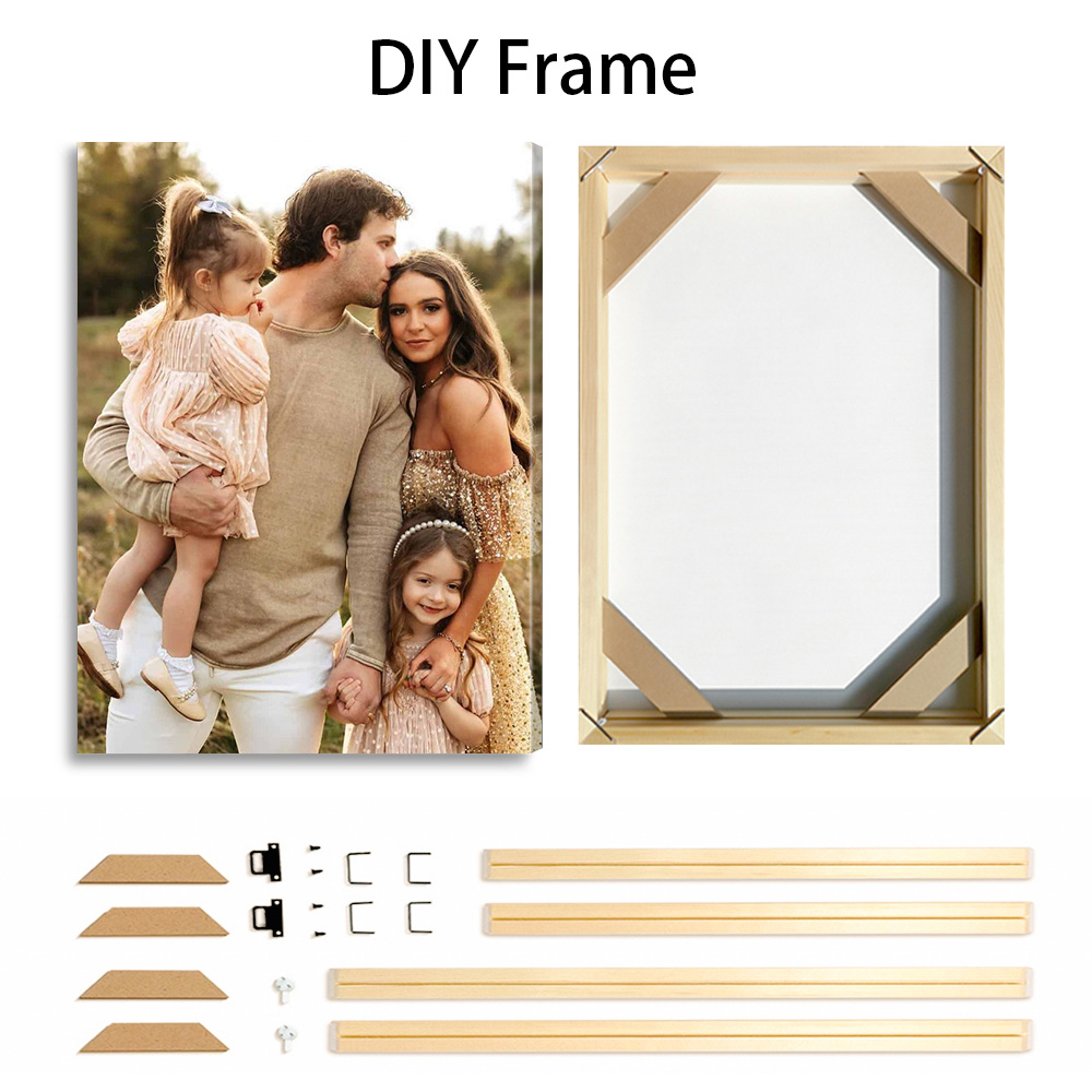 1枚のカスタム写真キャンバス。DIY木製フレームまたはフレー - Home Decor Theme のレビューと価格