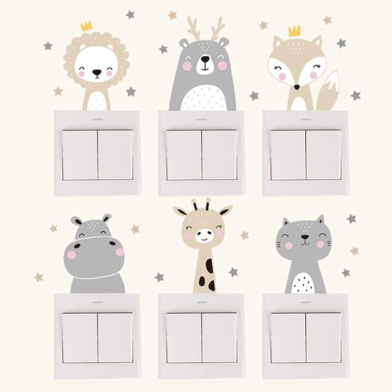 6 ピース/セット自由奔放に生きるカラーかわいい笑顔漫画動物 - Home Decor Y2K のレビューと価格