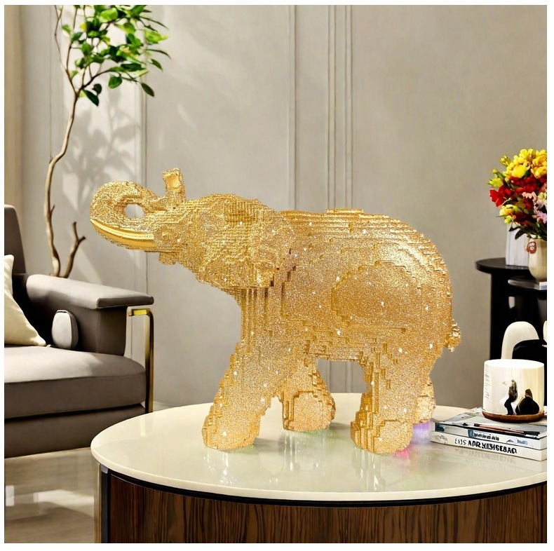 樹脂製の象の像、リアルな動物彫刻、自宅やオフィスのデスク装飾 - Home Decor Theme のレビューと価格