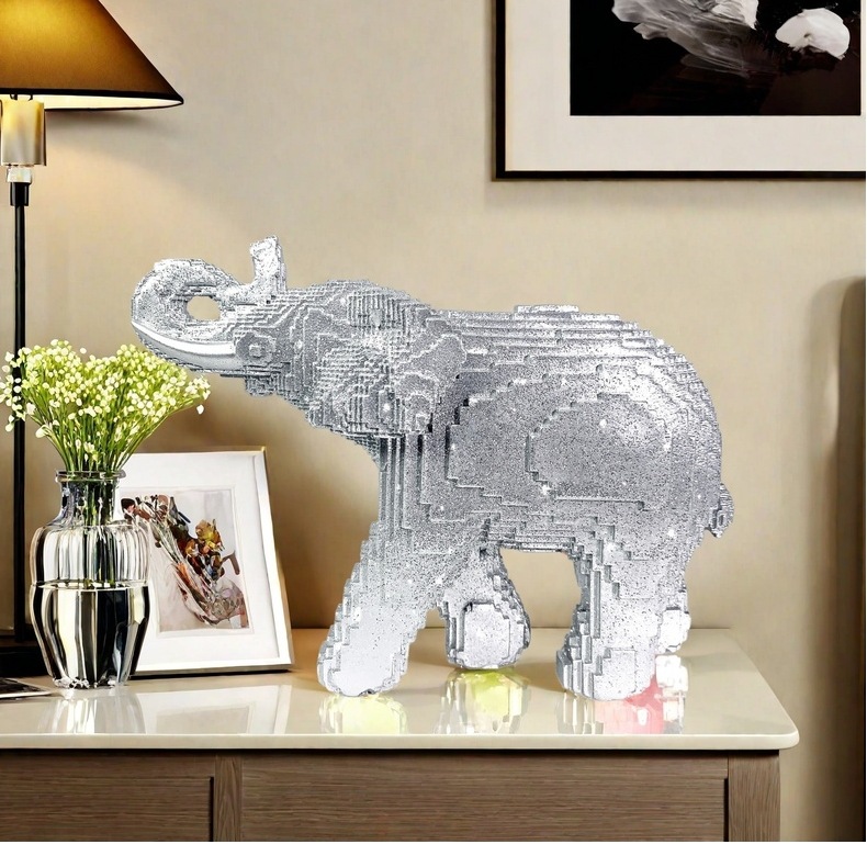 樹脂製の象の像、リアルな動物彫刻、自宅やオフィスのデスク装飾 - Home Decor Theme のレビューと価格
