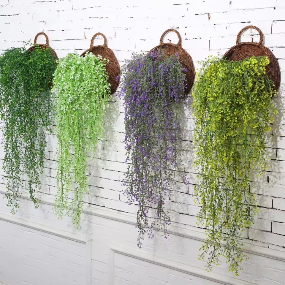 手作りの籐製フラワーポット、壁掛け式籐製バスケット、ガーデン - Rattan Plant Basket のレビューと価格