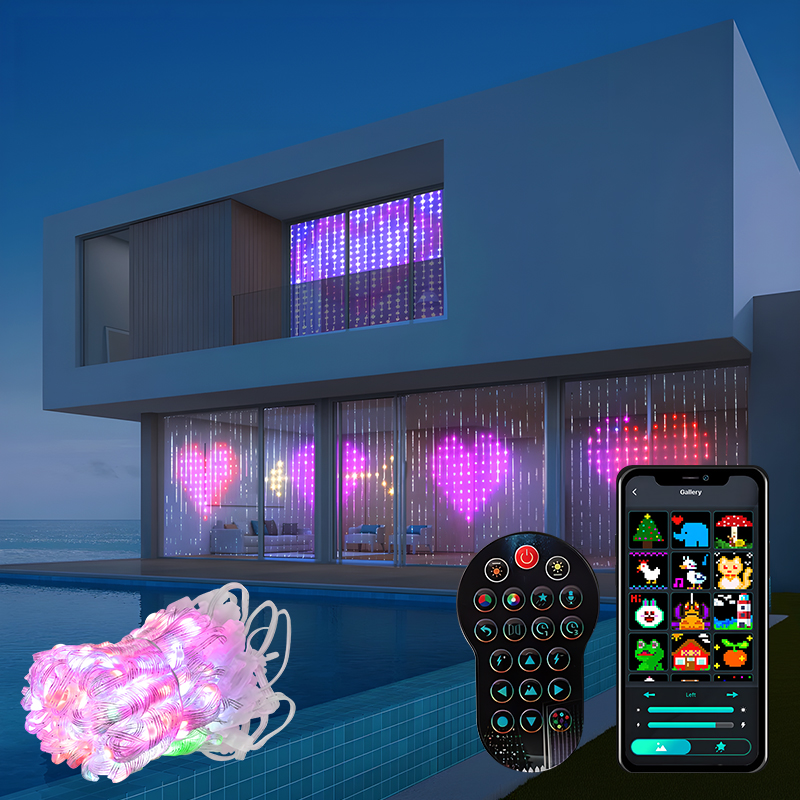 RGBスマートカーテンライト,400LED,Bluetoot - Home Decor Free App のレビューと価格