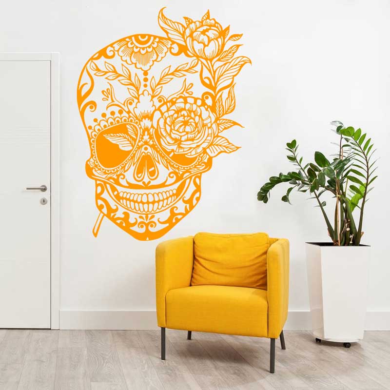 死者の日をテーマにしたシュガースカルの壁デカール、シュガース - Home Decor Y2K のレビューと価格