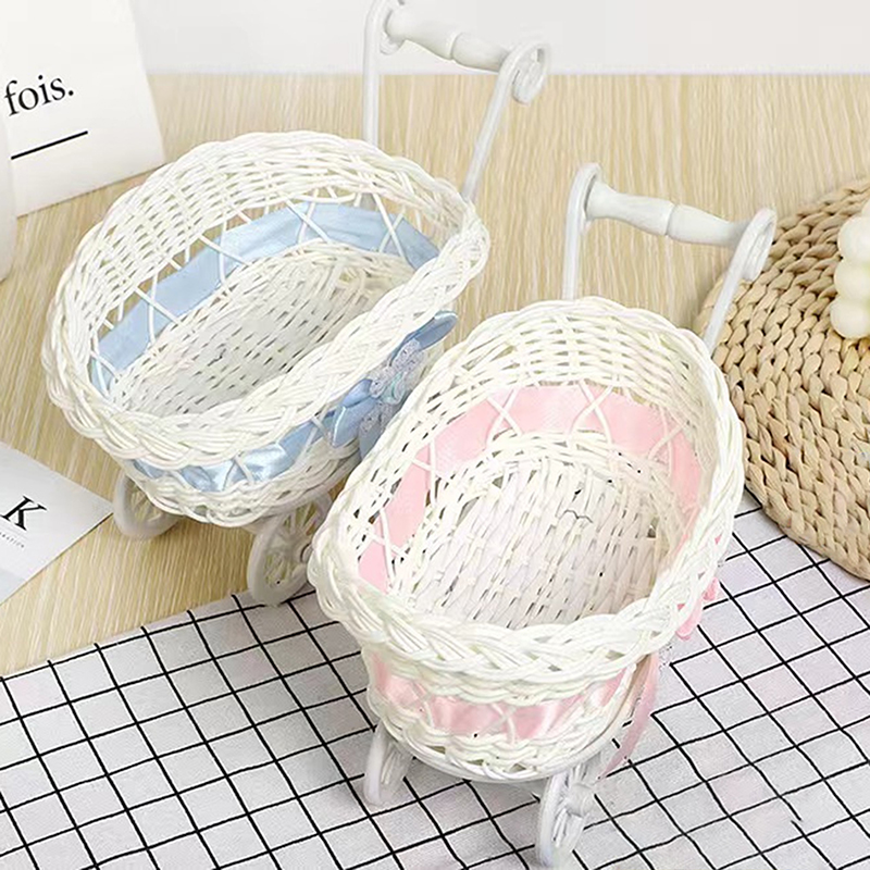 ベビーカー用籐バスケット,織り装飾,キャンディーキューブ,お - Rattan Plant Basket のレビューと価格